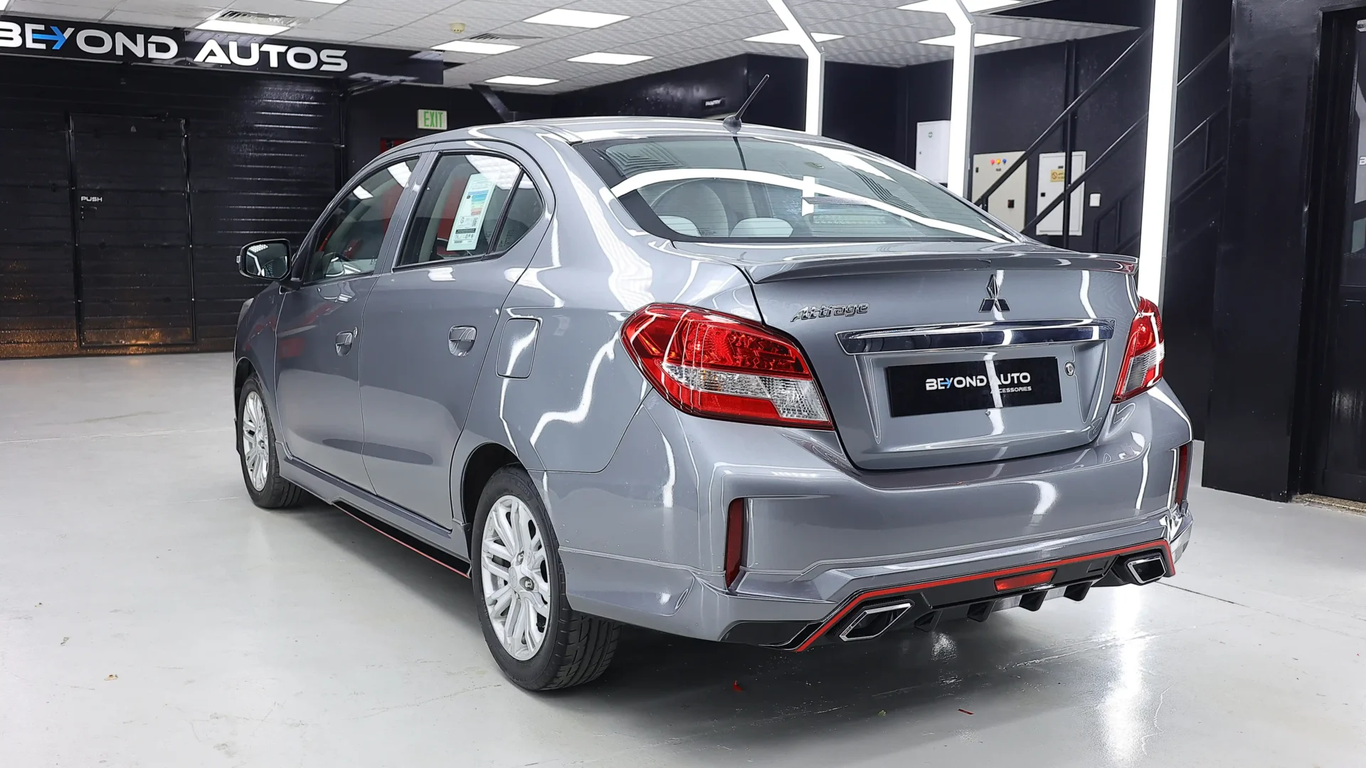 Mitsubishi-Attrage-Body-Kit-Beyond-Auto-Accessories-Silver Rear