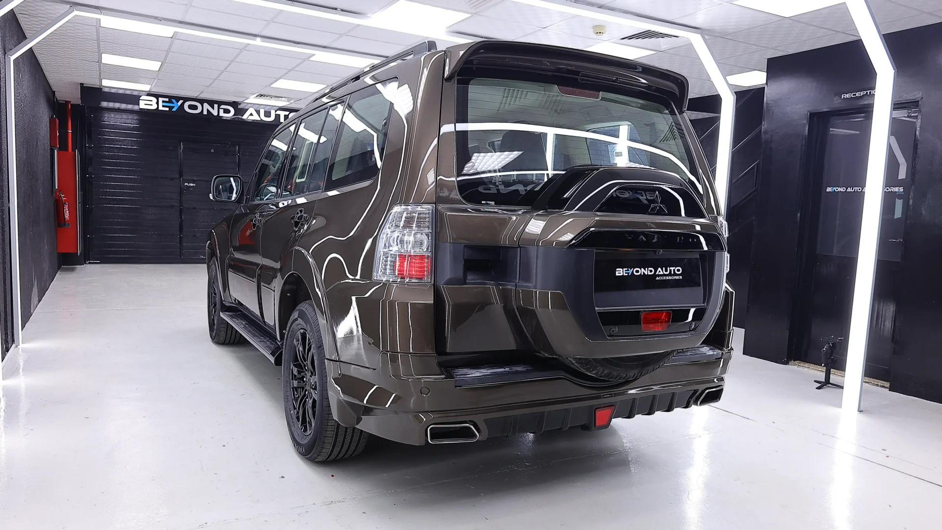 Mitsubishi-Pajero-Body-Kit-V2-Beyond-Auto-Accessories Brown Rear