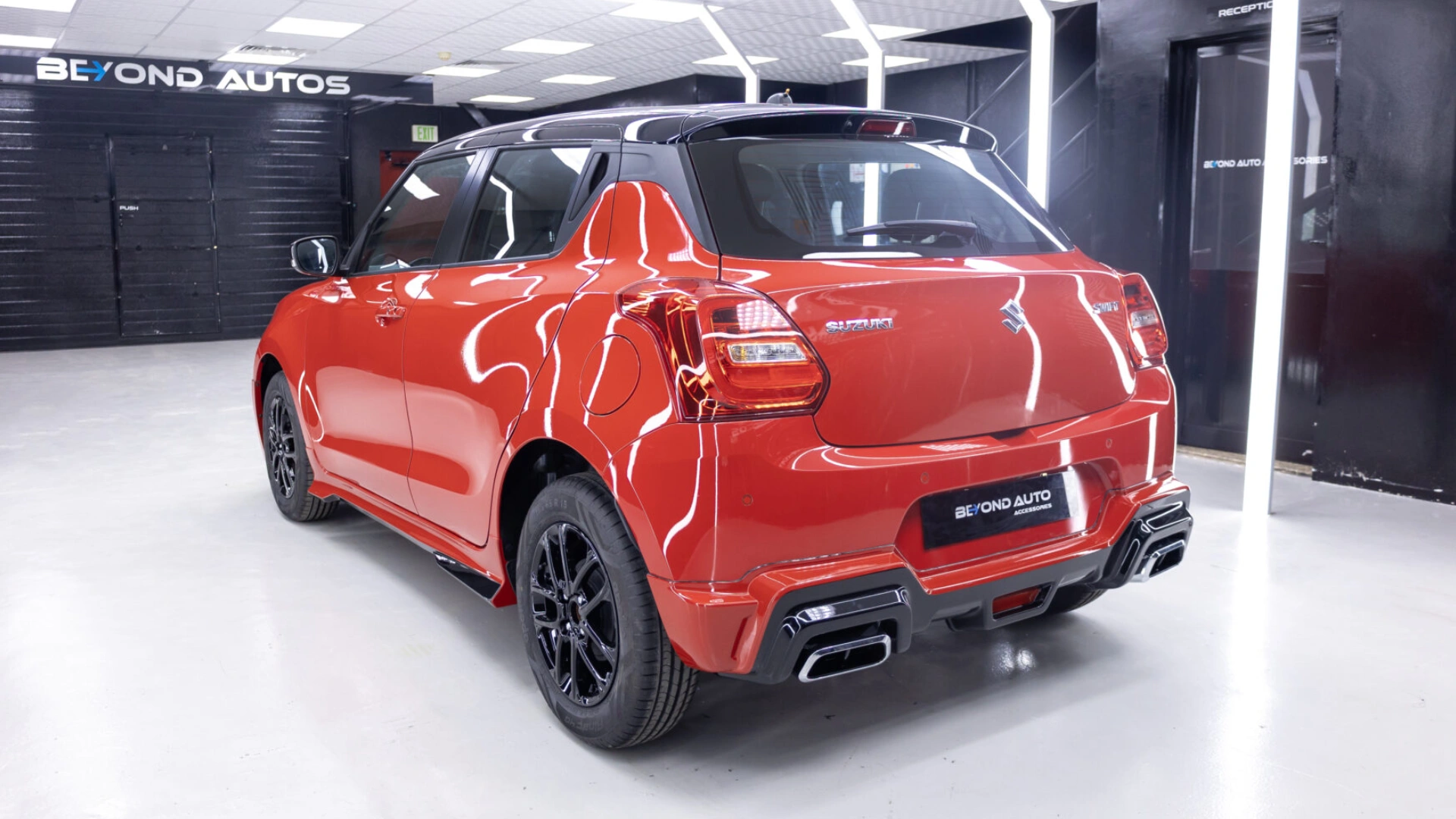 Suzuki-Swift-Body-Kit-V1-Beyond-Auto-Accessories Red Rear