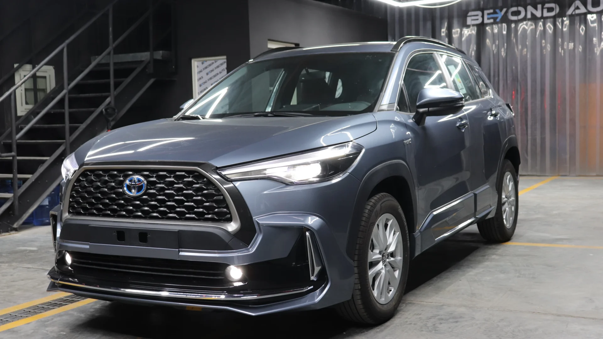 Toyota-Corolla-Cross-Body-Kit-V1-Beyond-Auto-Accessories Blue Front