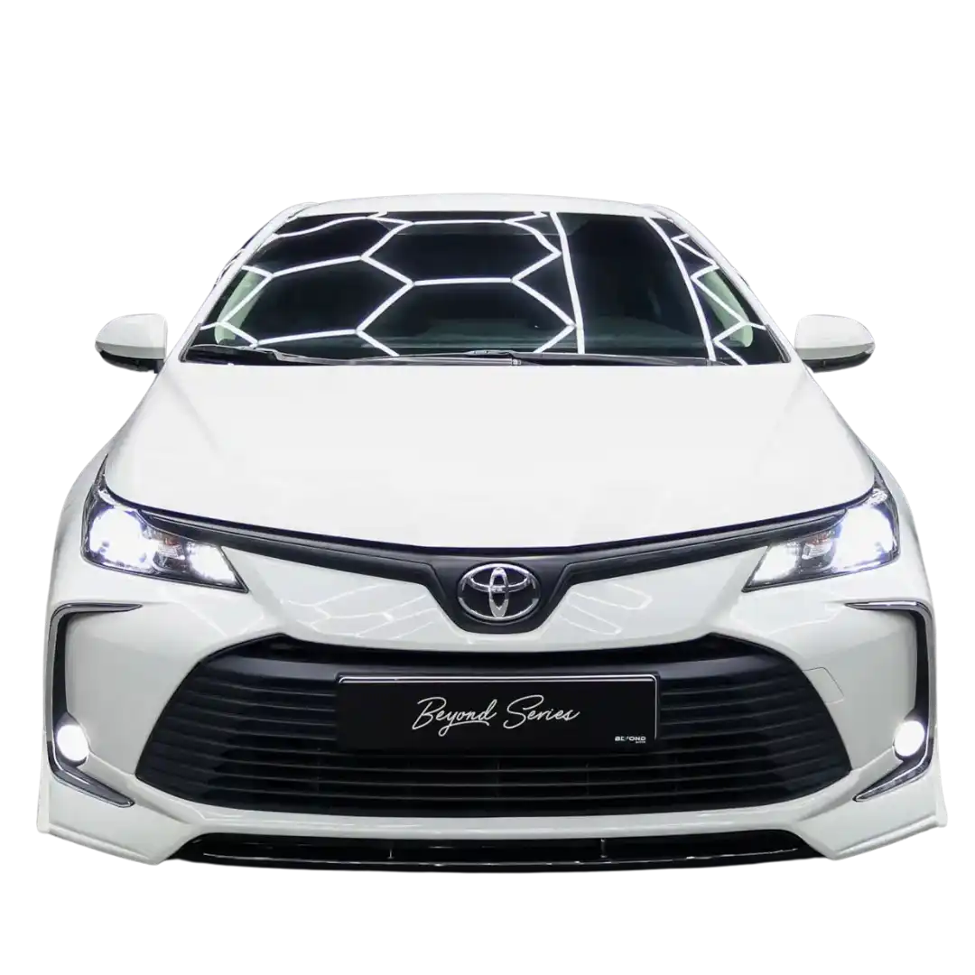 Beyond Auto Accessories _ Toyota Corolla V1 _ White _ Body Kit Before - Front