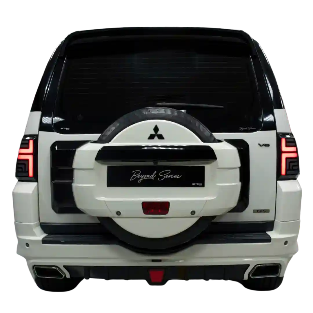 Beyond Auto Accessories _ Pajero _ White _ Black Hawk Before - Rear