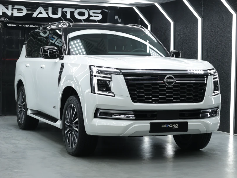 2026 Nissan Patrol Y63 Platinum White - Export Import From Dubai - Beyond Autos - www.beyondautos.com